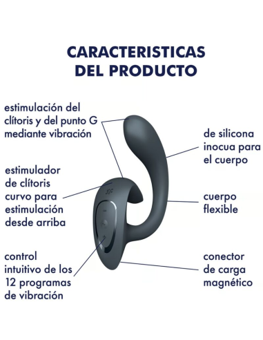 SATISFYER - G FOR GODDESS 1 VIBRADOR RABBIT GRIS OSCURO