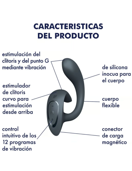 SATISFYER - G FOR GODDESS 1 VIBRADOR RABBIT GRIS OSCURO