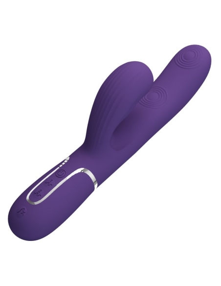 PRETTY LOVE - PERLITA VIBRADOR PUNTO G 3 EN 1 MULTIFUNCIÓN MORADO