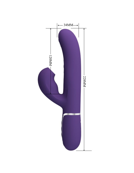 PRETTY LOVE - PERLITA VIBRADOR PUNTO G 3 EN 1 MULTIFUNCIÓN MORADO