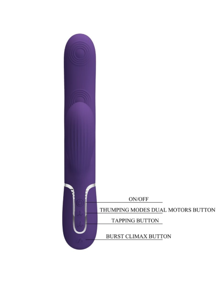 PRETTY LOVE - PERLITA VIBRADOR PUNTO G 3 EN 1 MULTIFUNCIÓN MORADO