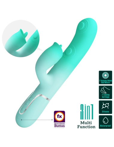 PRETTY LOVE - GIGI VIBRADOR RABBIT MULTIFUNCIÓN VERDE AGUA