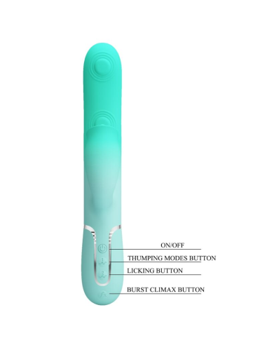 PRETTY LOVE - GIGI VIBRADOR RABBIT MULTIFUNCIÓN VERDE AGUA