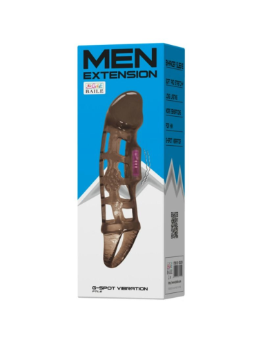 BAILE - FUNDA EXTENSORA PENE CON VIBRACIÓN Y STRAP 13.5 CM