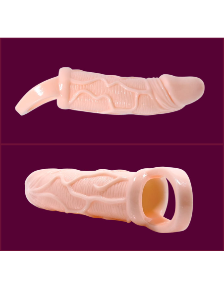BAILE - FUNDA EXTENSORA PENE CON VIBRACIÓN Y STRAP PARA TESTÍCULOS 13.5 CM
