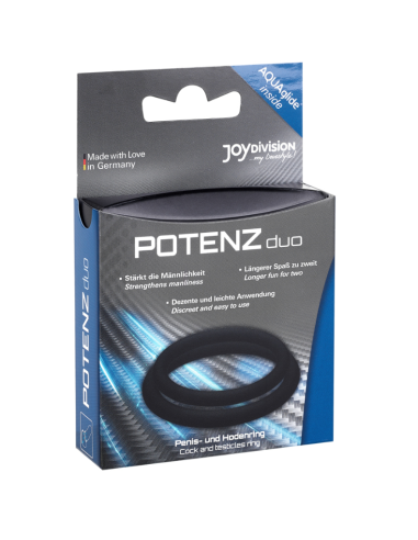 JOYDIVISION POTENZDUO - ANILLOS PARA PENE NEGRO - M