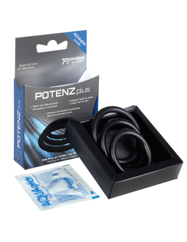 JOYDIVISION POTENZDUO - PLUS PACK 3 ANILLOS PARA PENE NEGRO - S, M, L