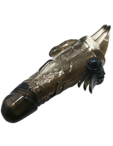 BAILE - BRAVE MAN FUNDA PENE ANAL Y CLITORIS VIBRADOR 16.5 CM NEGRO