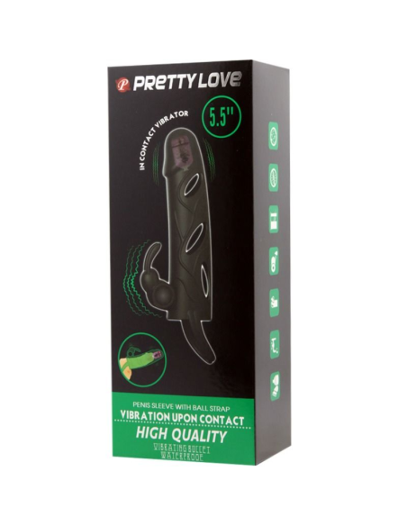 PRETTY LOVE - FUNDA SILICONA CON VIBRACIÓN 14 CM 2.0