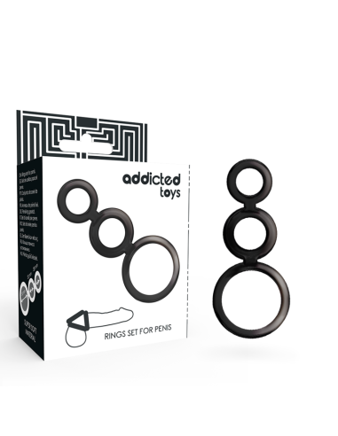 ADDICTED TOYS - SET ANILLOS PENE Y TESTÍCULOS - AHUMADO