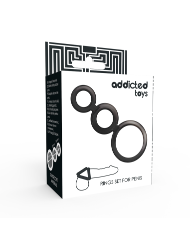 ADDICTED TOYS - SET ANILLOS PENE Y TESTÍCULOS - AHUMADO