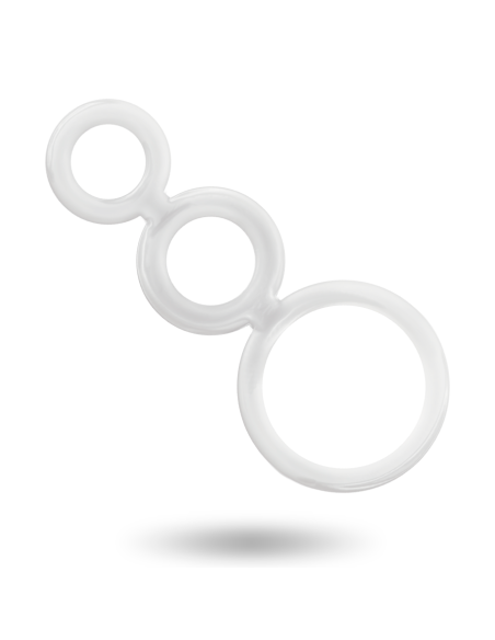 ADDICTED TOYS - SET ANILLOS PENE Y TESTÍCULOS CLEAR