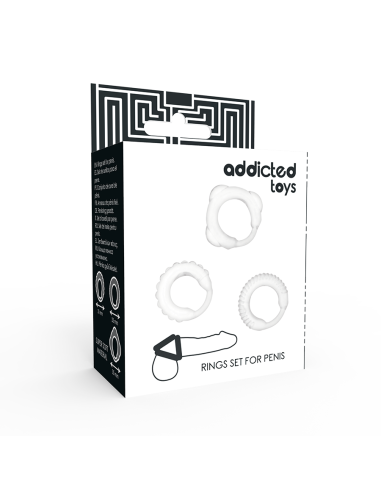 ADDICTED TOYS - SET 3 ANILLOS PENE CLEAR