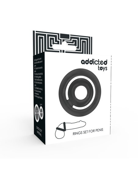ADDICTED TOYS - POTENZ SET ANILLOS PENE NEGRO