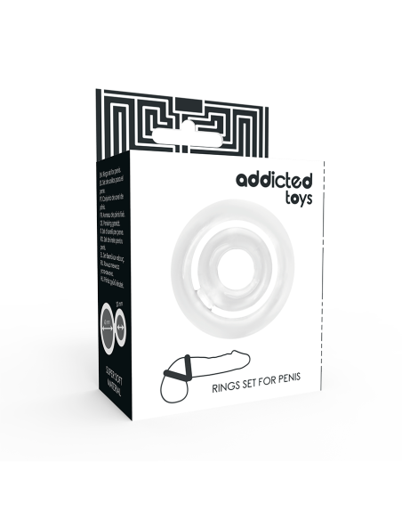 ADDICTED TOYS - POTENZ SET ANILLOS PENE CLEAR