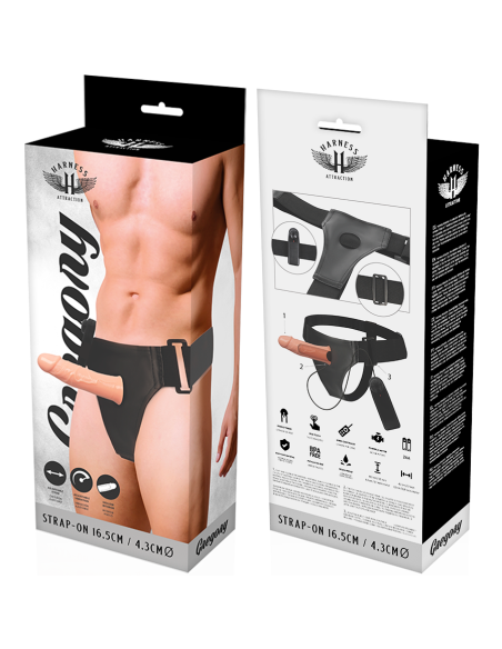 HARNESS ATTRACTION - ARNÉS HUECO GREGORY CON VIBRADOR 16.5 CM -O- 4.3 CM