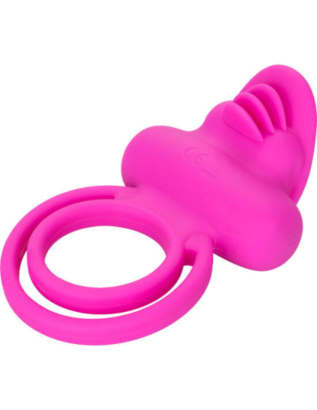 CALEXOTICS - DUAL CLIT FLICKER ENHANCER DOBLE ANILLO VIBRADOR DE SILICONA ROSA