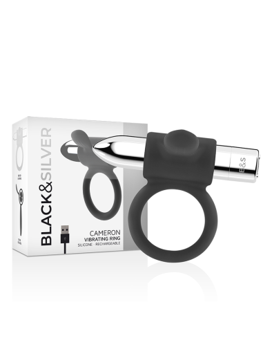 BLACKandSILVER - CAMERON ANILLO RECARGABLE SILVER