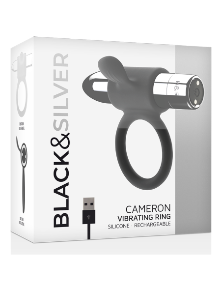 BLACKandSILVER - CAMERON ANILLO RECARGABLE SILVER