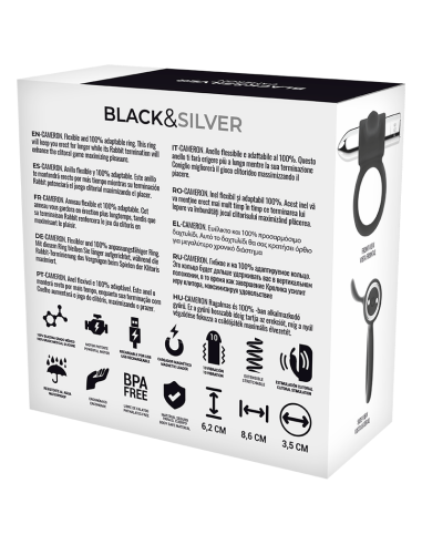BLACKandSILVER - CAMERON ANILLO RECARGABLE SILVER