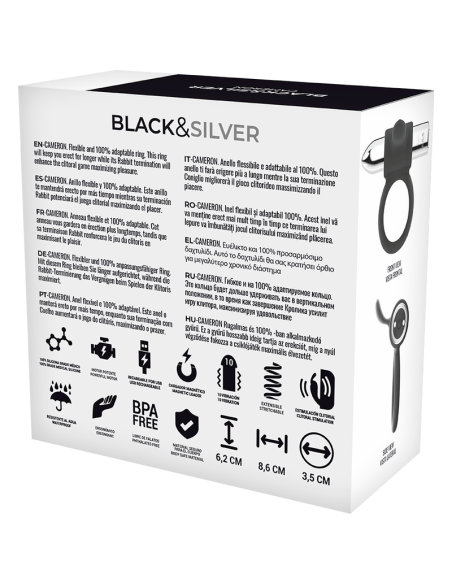 BLACKandSILVER - CAMERON ANILLO RECARGABLE SILVER