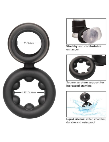 CALEXOTICS - ALPHA DUAL MAGNUM RING NEGRO