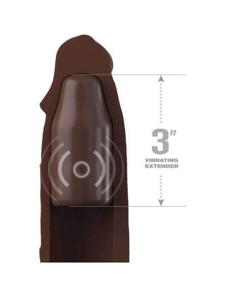 FANTASY X- TENSIONS - PIPEDREAMS SLEEVE 22,86 CM 7,62 CM PLUG REMOTE BROWN