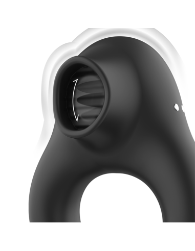 BLACKandSILVER - ANILLO VIBRADOR SILICONA 3 MOTORES RECARGABLE NEGRO