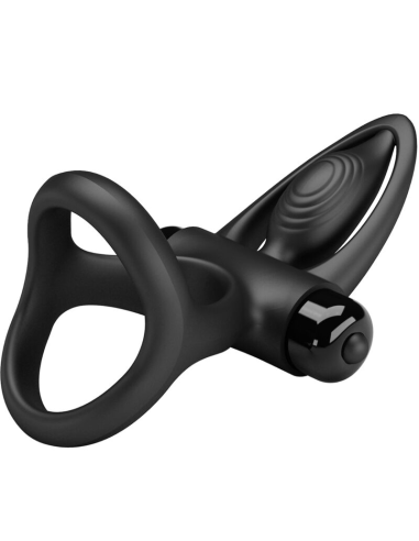 PRETTY LOVE - ANILLO VIBRADOR 10 VIBRACIONES SILICONA NEGRO