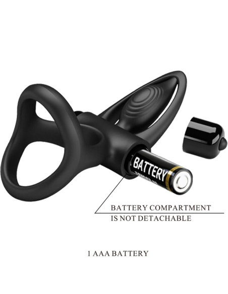 PRETTY LOVE - ANILLO VIBRADOR 10 VIBRACIONES SILICONA NEGRO