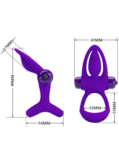 PRETTY LOVE - ANILLO VIBRADOR 10 VIBRACIONES SILICONA VIOLETA