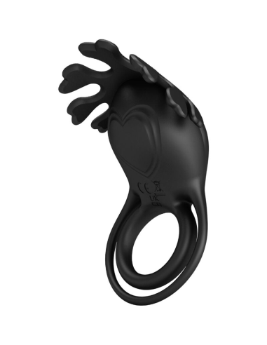 PRETTY LOVE - RUBEN ANILLO VIBRADOR 7 VIBRACIONES SILICONA NEGRO