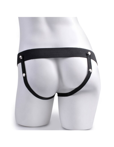 FETISH FANTASY SERIES - ARNÉS AJUSTABLE CONTROL REMOTO PENE REALÍSTICO CON TESTÍCULOS RECARGABLE Y VIBRADOR 15 CM