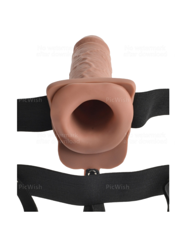 FETISH FANTASY SERIES - ARNÉS AJUSTABLE PENE REALÍSTICO CON TESTÍCULOS RECARGABLE Y VIBRADOR 17.8 CM