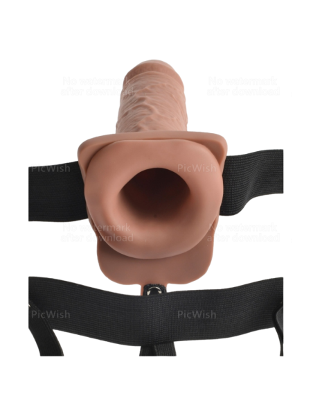 FETISH FANTASY SERIES - ARNÉS AJUSTABLE PENE REALÍSTICO CON TESTÍCULOS RECARGABLE Y VIBRADOR 17.8 CM