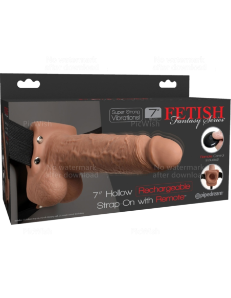FETISH FANTASY SERIES - ARNÉS AJUSTABLE PENE REALÍSTICO CON TESTÍCULOS RECARGABLE Y VIBRADOR 17.8 CM