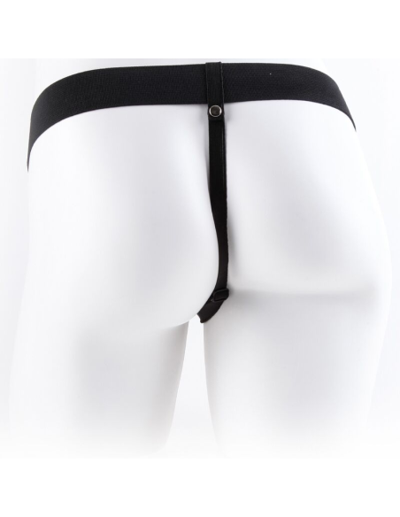 FETISH FANTASY SERIES - ARNÉS AJUSTABLE CONTROL REMOTO PENE REALÍSTICO CON TESTÍCULOS 17.8 CM