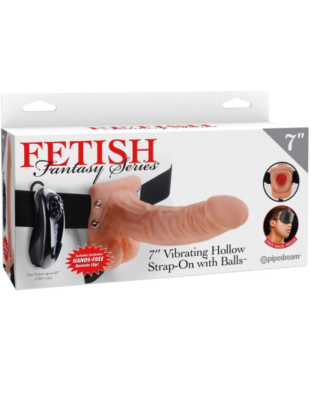 FETISH FANTASY SERIES - ARNÉS AJUSTABLE CONTROL REMOTO PENE REALÍSTICO CON TESTÍCULOS 17.8 CM