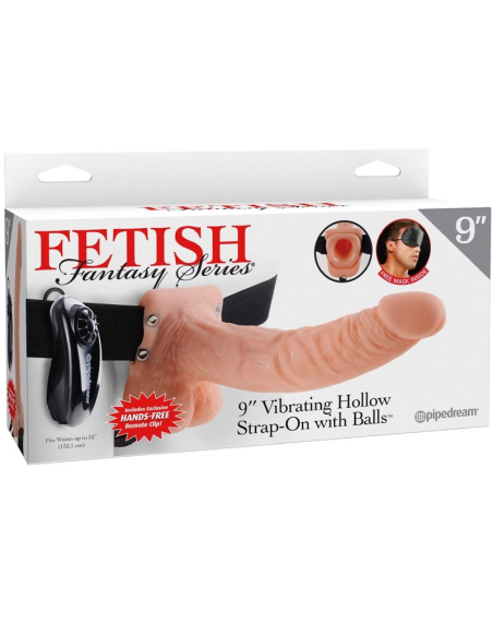 FETISH FANTASY SERIES - ARNÉS AJUSTABLE CONTROL REMOTO PENE REALÍSTICO CON TESTÍCULOS 23 CM