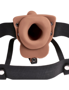 FETISH FANTASY SERIES - ARNÉS AJUSTABLE PENE REALÍSTICO CON TESTÍCULOS RECARGABLE Y VIBRADOR 15 CM