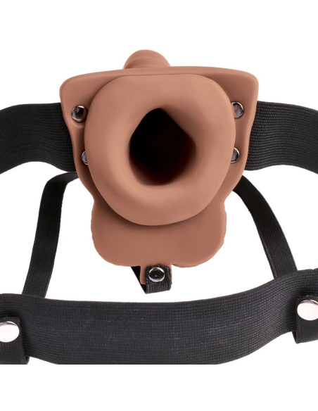 FETISH FANTASY SERIES - ARNÉS AJUSTABLE PENE REALÍSTICO CON TESTÍCULOS RECARGABLE Y VIBRADOR 15 CM