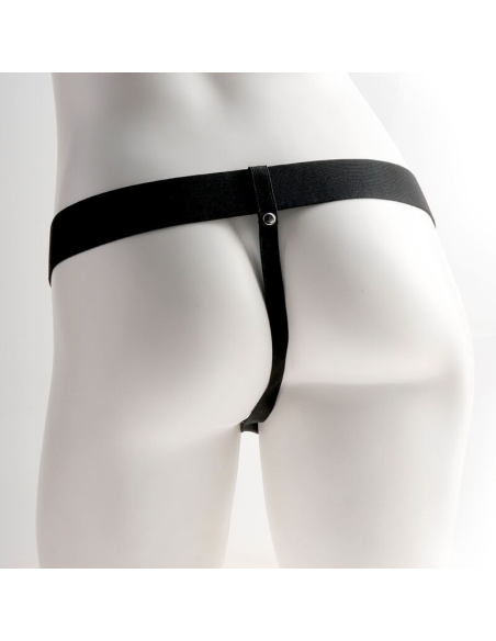 FETISH FANTASY SERIES - ARNÉS AJUSTABLE PENE REALÍSTICO CON TESTÍCULOS RECARGABLE Y VIBRADOR 15 CM