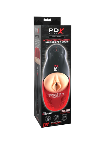 PDX ELITE - MASTURBADOR STROKER FUCK-O-MATIC VAGINA DOBLE VIBRACIÓN PENE and TESTÍCULOS