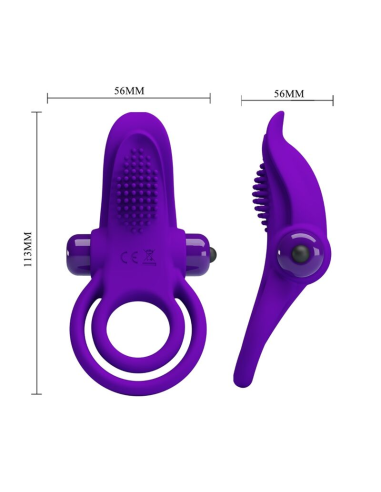 PRETTY LOVE - ANILLO VIBRADOR PARA PENE MORADO