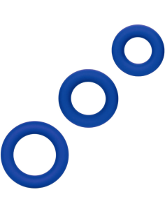 CALEXOTICS - ADMIRAL SET 3 ANILLOS PARA PENE AZUL