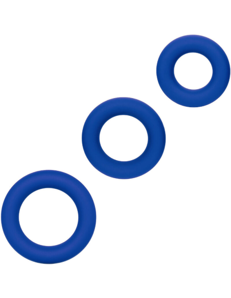 CALEXOTICS - ADMIRAL SET 3 ANILLOS PARA PENE AZUL