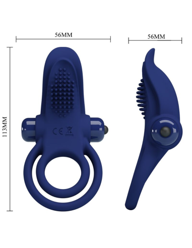 PRETTY LOVE - BRONSON DOBLE ANILLO CON VIBRACIÓN AZUL
