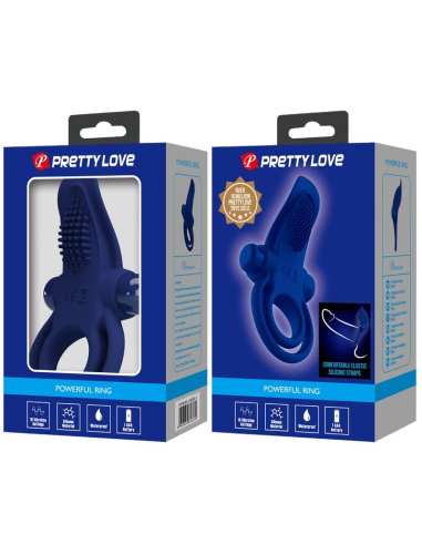 PRETTY LOVE - BRONSON DOBLE ANILLO CON VIBRACIÓN AZUL