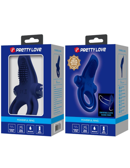 PRETTY LOVE - BRONSON DOBLE ANILLO CON VIBRACIÓN AZUL