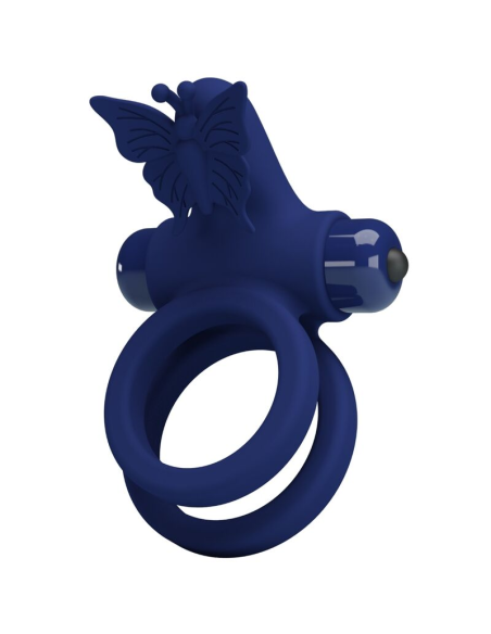 PRETTY LOVE - JAMELE DOBLE ANILLO CON VIBRACIÓN and ESTIMULADOR MARIPOSA AZUL